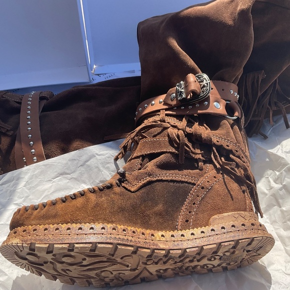 EL VAQUERO ITALY Elizabeth Silverstone Sierra over knee boots SIZE 8 . BRAND NEW - Picture 8 of 13